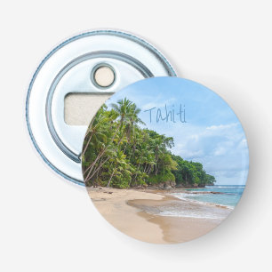 Tahiti Sand Beach Blue Sky Palm Trees Bottle Opener