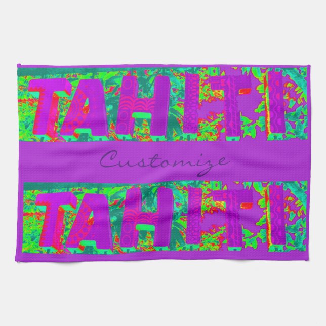 Tahiti Sign Thunder_Cove  Tea Towel (Horizontal)