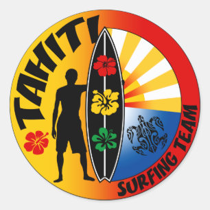 Tahiti Surfing Sticker