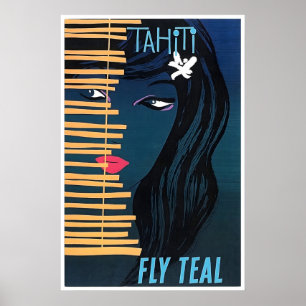 Tahiti Travel Poster French Polynesia Art Tahitian