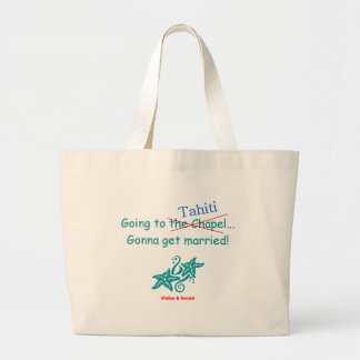 tahiti wedding large tote bag