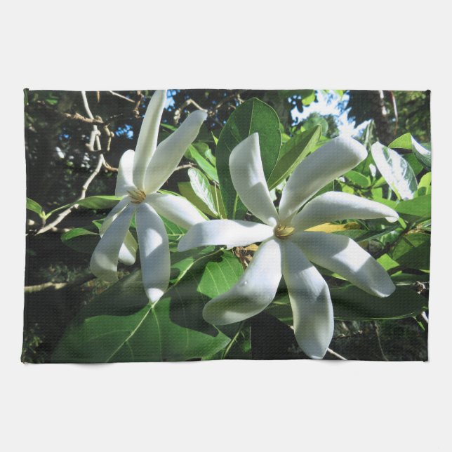 Tahitian Gardenia Tea Towel (Horizontal)