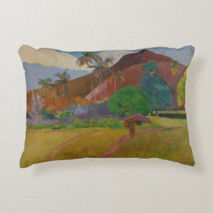 Tahitian Landscape, 1891 (oil on canvas) Decorative Cushion