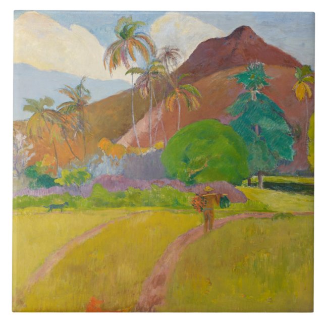 Tahitian Landscape (by Paul Gaugin) Tile (Front)