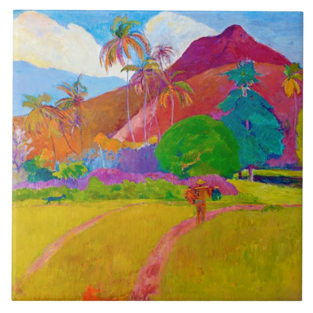Tahitian Landscape, Gauguin Tile (Front)