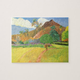 Tahitian Landscape, Mountains Tahiti, Paul Gauguin Jigsaw Puzzle