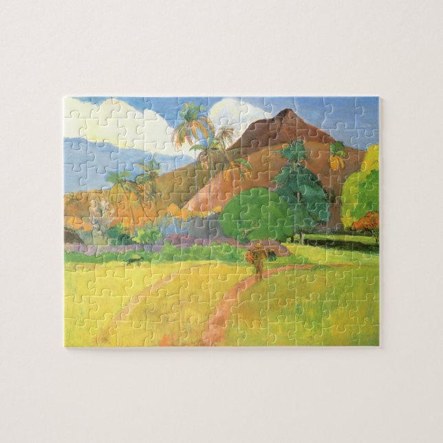 Tahitian Landscape, Mountains Tahiti, Paul Gauguin Jigsaw Puzzle (Horizontal)