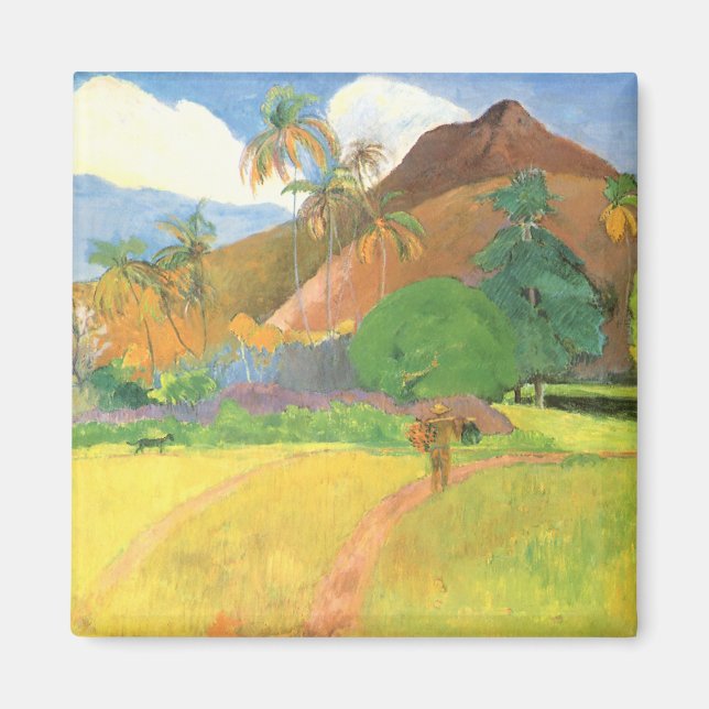 Tahitian Landscape, Mountains Tahiti, Paul Gauguin Magnet (Front)