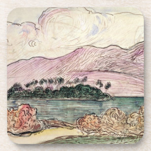 Tahitian Landscape (w/c on paper) Coaster