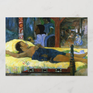 Tahitian Nativity scene Gauguin colourful art woma Announcement