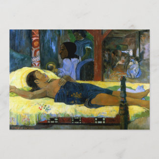 Tahitian Nativity scene Gauguin colourful art woma Announcement