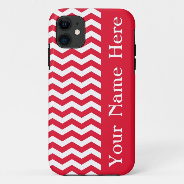 Tahitian Orchid Wave Chevron with name Case-Mate iPhone Case (Back)