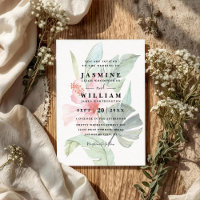 Tahitian Tropical Floral Elegant QR Code Wedding