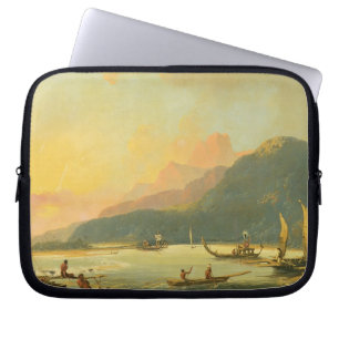 Tahitian War Galleys in Matavai Bay, Tahiti, 1766 Laptop Sleeve
