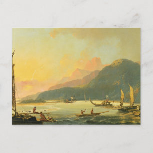 Tahitian War Galleys in Matavai Bay, Tahiti, 1766 Postcard