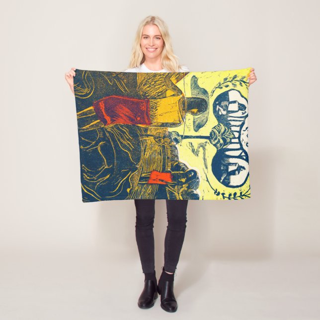 Tahitian Women and Dog, Gauguin Fleece Blanket (In Situ)