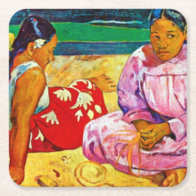 Tahitian Women, Gauguin Square Paper Coaster (Front)