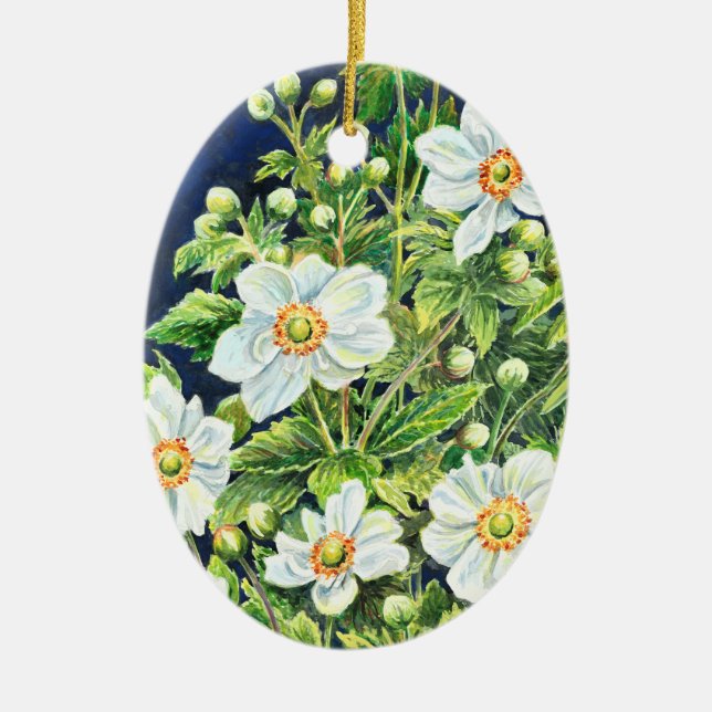 Tahlia's Windflowers - Ceramic Tree Decoration (Front)