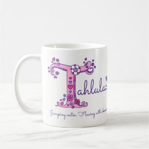 Tahlulah name meaning doodle letter T art mug