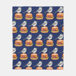 Tahoe Cheeseburger Bird Chickadee  Fleece Blanket