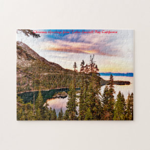 Tahoe Emerald Bay California. Christmas Greetings Jigsaw Puzzle