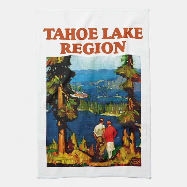 Tahoe Lake Region Tea Towel (Vertical)