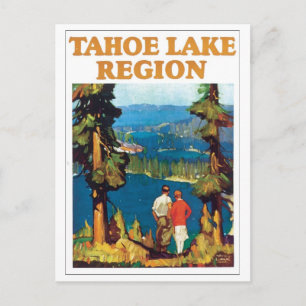 Tahoe Lake Region Travel Poster Postcard