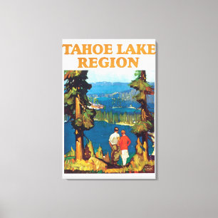 Tahoe Lake Region Vintage Travel Poster Artwork Canvas Print