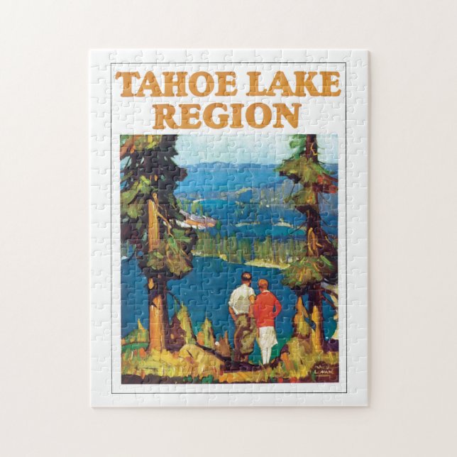 Tahoe Lake Region Vintage Travel Poster Artwork Jigsaw Puzzle (Vertical)