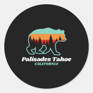 Tahoe Palisades Skiing Snowboarding California Bea Classic Round Sticker