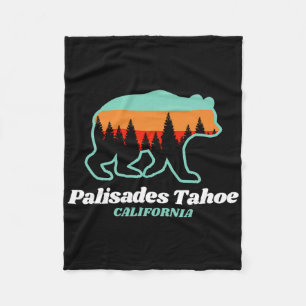 Tahoe Palisades Skiing Snowboarding California Bea Fleece Blanket