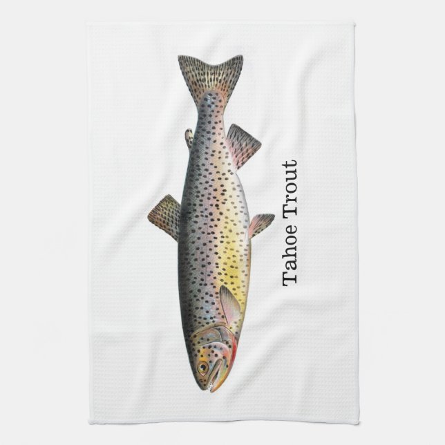 Tahoe Trout Fish Tea Towel (Vertical)