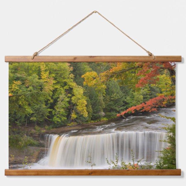 Tahquamenon Falls in Fall Hanging Tapestry (Front)