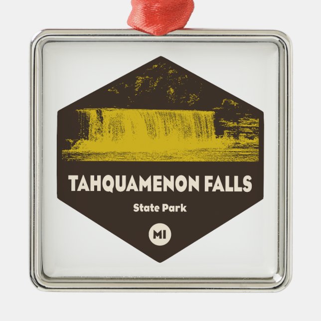 Tahquamenon Falls State Park Michigan Metal Tree Decoration (Front)