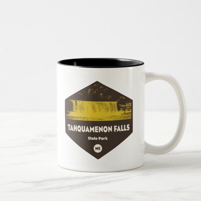 Tahquamenon Falls State Park Michigan Two-Tone Coffee Mug (Right)