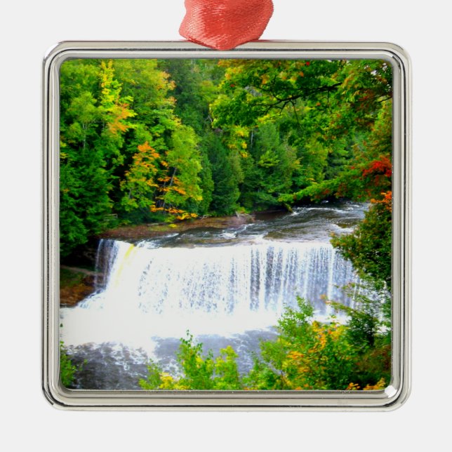 Tahquamenon Falls Upper Peninsula Michigan Metal Tree Decoration (Front)