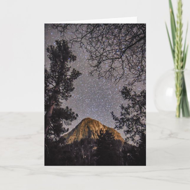 Tahquitz Peak at Night Greeting Card (Front)