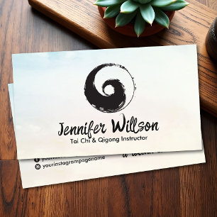 Tai Chi and Qigong - Taijitu Symbol Business Card