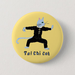 Tai chi cat marshal arts gift 6 cm round badge