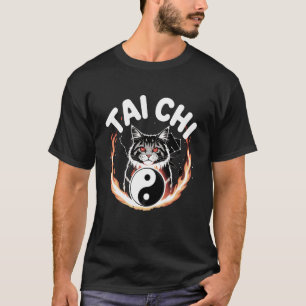 Tai Chi Cat Yin Yang Flower of Life Martial Arts K T-Shirt