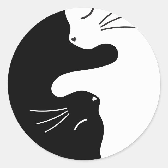Tai Chi Cat Zen Master Kitty Balance Classic Round Sticker (Front)