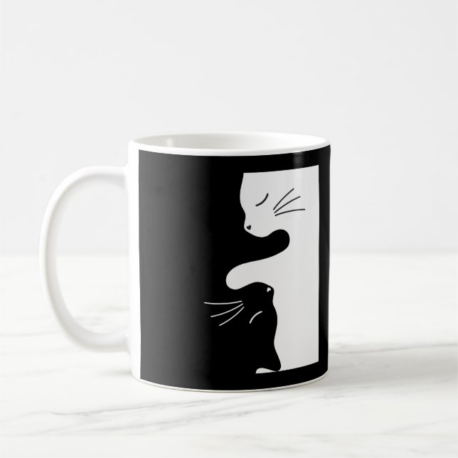 Tai Chi Cat Zen Master Kitty Balance Coffee Mug (Left)
