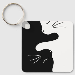 Tai Chi Cat Zen Master Kitty Balance Key Ring