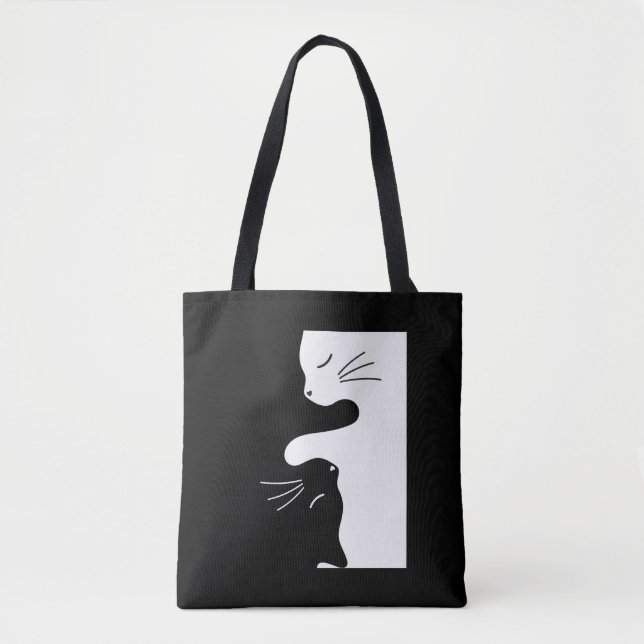 Tai Chi Cat Zen Master Kitty Balance Tote Bag (Front)