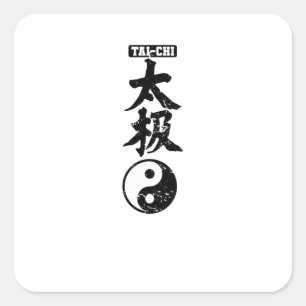 Tai-Chi chinesische Schriftzeichen Yin Yang Square Sticker
