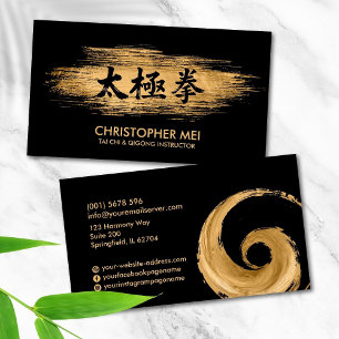 Tai Chi Chua - golden brush stroke Business Card