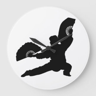 Tai Chi Fan Wall Clock