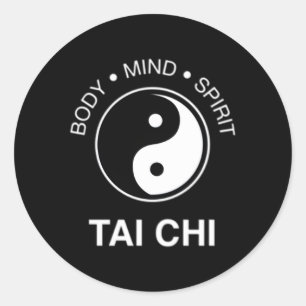 Tai Chi For Mind Body Wellness Yin Yang Classic Round Sticker