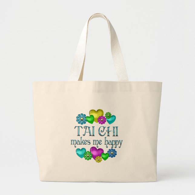 Tai Chi Happiness Large Tote Bag (Front)