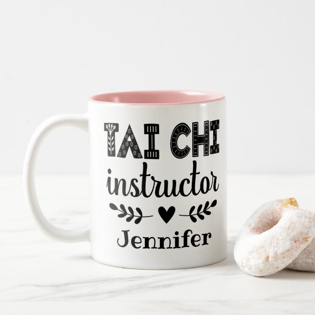 Tai Chi Instructor Two-Tone Coffee Mug (With Donut)